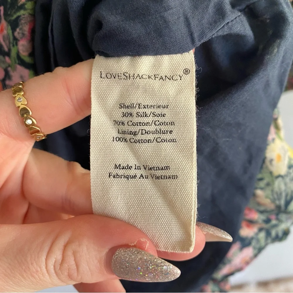 LoveShackFancy Popover Mini Dress Silk FLAWED - Picture 7 of 10